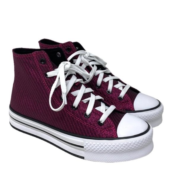 Converse Chuck Taylor Lift Platform SB Shoes Women Kid Canvas Prime Pink A05496C - Picture 2 of 9